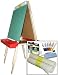 Beka Adjustable Double-Sided Easel-and-Supplies Combo #2, Marker Board and Chalkboard Surfaces, Top Paper Holder, Red Trays