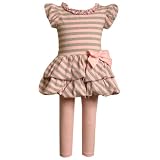 Bonnie Baby Stripe Double Bubble Top to Legging, Pink