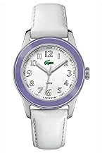 Womens Advantage White Leather, Lavendar Bezel