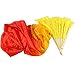 Estone Hand Made Colorful Belly Dance Dancing Silk Bamboo Long Fans Veils 4 Colors (Yellow+Orange+Red)