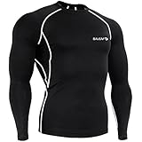 Baleaf Men's Long Sleeve Running Fitness Workout Compression Base Layer Shirt