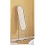 Streamlined Glossy Silver Finish Metal Bedroom Cheval Floor Mirror