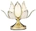 OK LIGHITNG OK-814G-W 10 in. White Flower Touch Lamp