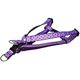 Sassy Dog Wear 23-35-Inch Orchid/Navy Polka Dot Dog Harness, Large