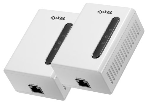 Childrens Toyshop  Electronics : ZyXEL PLA-401 Twin Pack Powerline Homeplug AV 200Mbps Interference Resistant Ethernet adapter integrated Plug design with 128 AES encryption and QoS