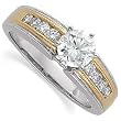 14Kt Two Tone Diamond Engagement Ring (Center stone is not included)
