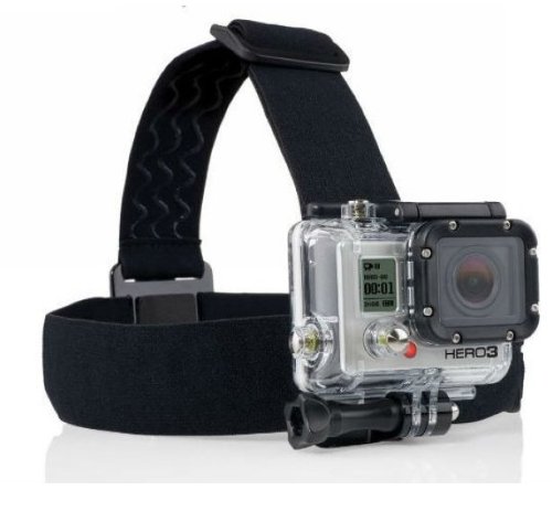 Midelo Head Strap Mount for GoPro HD Hero3+ Hero3 Hero2 Hero 1 Cameras (Black)