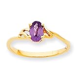 10k Polished Geniune Rhodolite Garnet Birthstone Ring