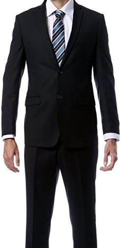 Men's "Ultra Soft" Classic Slim Fit Suit by Zonettie - Navy Blue, 40 Short