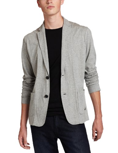 J.C. Rags Mens Jersey Blazer, Grey Melange, X-Large