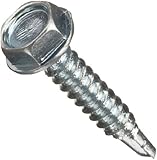 Steel Self-Drilling Screw, Zinc Plated Finish, Hex Washer Head, External Hex Drive, Sealing, Includes Washer, Right Hand Threads, Inch