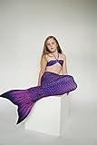 Mertailor Kids Mermaid Tail for Swimming, Monofin Included (6, Magenta Plum)