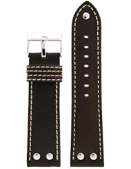 Pilot Watch Band with Rivets Brown 22mm Tech Swiss