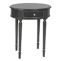 Oval 1-Drawer Accent Table - Black