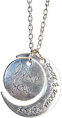 Silver "I Love You to the Moon and Back" Sun & Moon Pendant Necklace