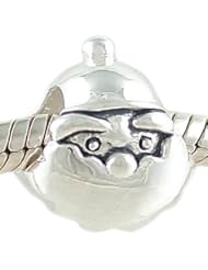 Petite Santa Claus 925 Sterling Silver Christmas Bead fits European Charm Bracelet