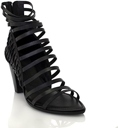 Haider Ackermann Black Leather Multi Strapped Open Toe Sandal