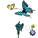 HQRP Pair of Solar Powered Flying Fluttering Butterflies Yellow Monarch and Blue Swallowtail for Garden Plants Flowers Plus Sun Meter