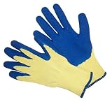 100% KEVLAR, Heavy Weight Textured Blue Latex Coated,large, (1 pair)