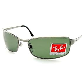 NEW RAYBAN RAY BAN RB 3269 004 58 POLARIZED GREEN and GUNMETAL FRAMR SIZE 63-18-125 SUNGLASSES