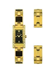 Pulsar by Seiko PEG772 Ladies Watch Gold Tone Stainless Steel Black Dial
