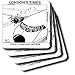 Londons Times Funny Cat Cartoons - Cat Airline Pilots - Coasters