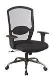 Office Star Work Smart Screen Back Mesh Seat Executive Chair, Black