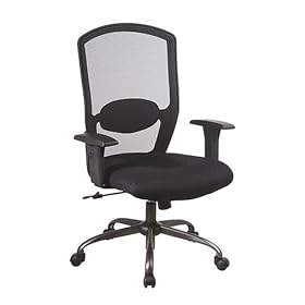 Office Star Work Smart Screen Back Mesh Seat Executive Chair, Black