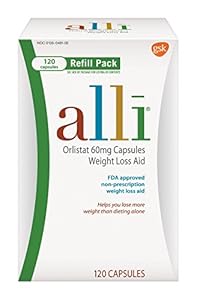 alli® Weight Loss Aid, Orlistat 60mg Capsules,120ct Refill Pack