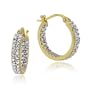 18k Yellow Gold Plated Sterling Silver Diamond-Accent Small Hoop Earrings (0.6" Diameter)