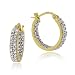18k Yellow Gold Plated Sterling Silver Diamond-Accent Small Hoop Earrings (0.6" Diameter)