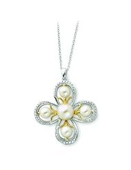 Sterling Silver & Gold-plated Amazing Grace 18in Necklace. Metal Weight- 5.44g.