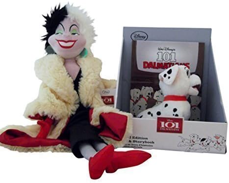 101 Dalmatians Bundle of 2- Cruella De Vil Plush Doll 21" - Special Edition Plush Pup and Storybook