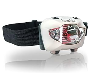 Luxolite White CREE LED Headlamp with Red Night Vision - Simple Touch Switch Toggles Between White & Red LED Light - Elastic Headband Gives You Hands-free Ultra Bright Light That's Perfect for Running, Reading, Hunting, Camping, Cycling, DIY and More - Water-resistant, Long Battery Life, 3 AAAs Included - Lifetime Warranty!