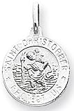 St. Christopher Sterling Silver Medal, 20" Steel Necklace