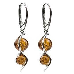 Honey Amber Round Earrings