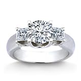 1.50 carat Round Three Stone Engagement Ring in 18k