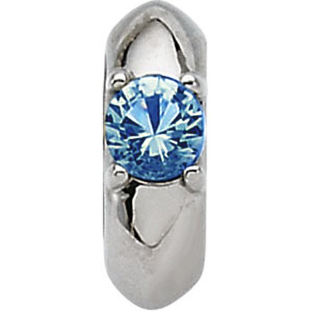 Pretty Zircon CZ Ring Pendant In 14K White Gold New