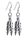 South Western Native American Sterling Silver Diamond Cut Leaf Dangle Earrings with Fish Hook Back Findings