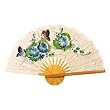 Hand-painted White Folding Decorative Wall Fan - Butterfly & Flower Design