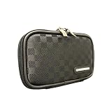 CaseCrown Double Memory Foam Thin Pouch Case (Checkered Style) For Toshiba 500 GB USB 2.0 Portable Hard Dive HDDR500E04XL (Liquid Blue)
