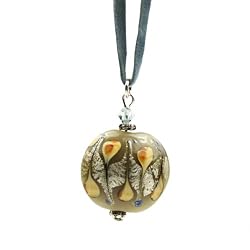 Handmade Murano Pendant - Peacock Brown