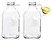 The Dairy Shoppe Heavy Glass Milk Bottles 2 Quart (64 Oz) Jugs with Extra Lids & FREE Pour Spout! (2, 64 oz)