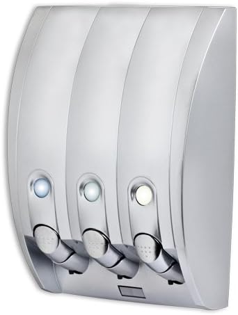 Better Living Products Curve 3-Chamber Soap and Shower Dispenser, Silver Gloss- attractive, practical, convenient + E-book for You