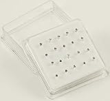 Nose Stud Silver Clear Stone Cupset 20 Studs Per Box 1.8mm