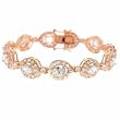 Aristocratic Rose Vermeil (24k Gold over Sterling Silver) Gold Simulated Diamond cz Teardrop Tennis Bracelet