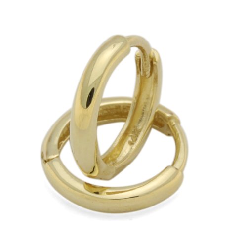 14K Gold Huggie Earrings 2mm Domed Yellow Gold Huggie Hoop For Babies And Small Kids