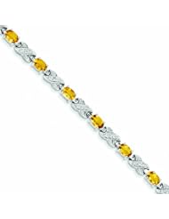 Genuine .925 Sterling Silver Citrine Bracelet 10.3 Grams . 100% Satisfaction Guaranteed.