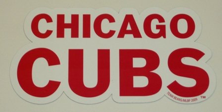 Chicago Cubs MLB Large Team Name Car Magnet