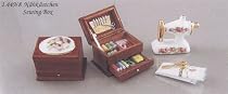 Reutter Porcelain Dollhouse Miniature Sewing Box Set